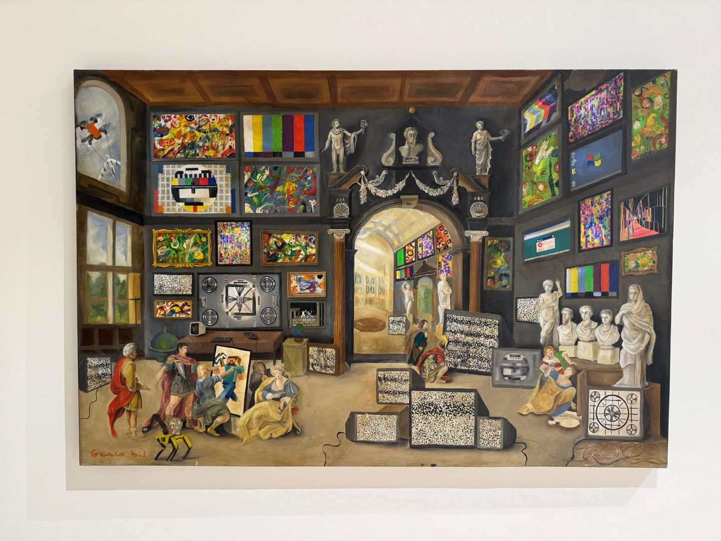Yeni Medya Müzesi, 2023. Tuval üzerinde yağlı boya. 150 x 100cm.