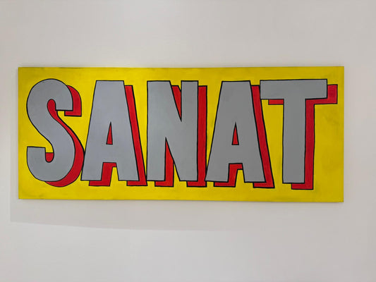 Genco Gülan, Sanat. Tuval üzerine akrilik. 82 x 200cm.
