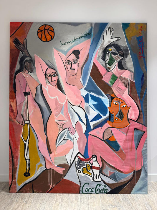 Trans Avinyon, 2022. Tuval üzerine akrilik ve yağlı boya. 203 x 250 cm