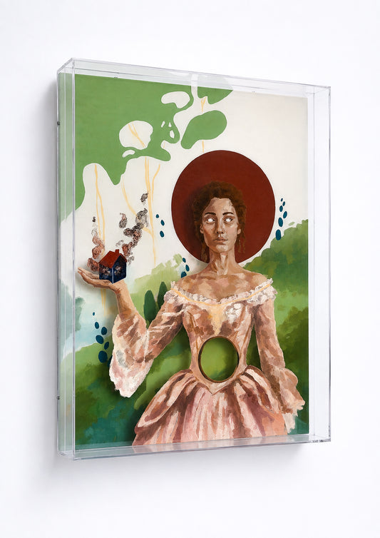 Yağlıboya ve plexi  50 x 70 x 10 cm