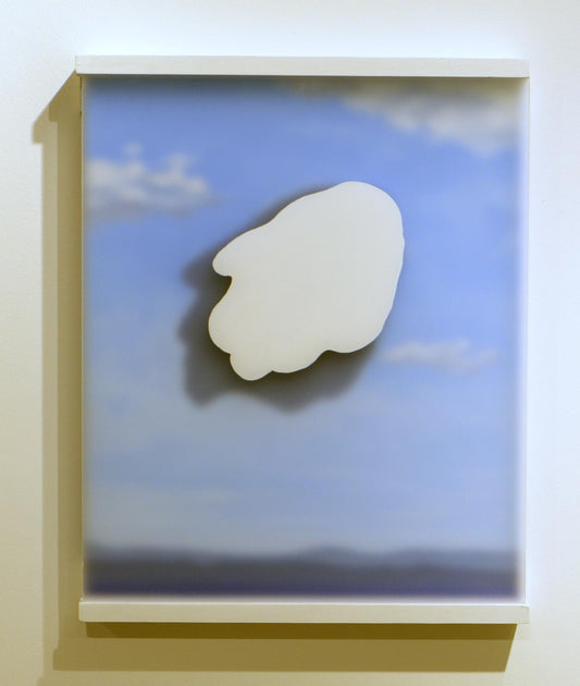 Bu  / Bu , 2026 Tuval üzerine yağlıboya, akrilik boya ve buzlu pleksi Oil on canvas, frosted acrylic, acrylic paint 60 x 50 cm