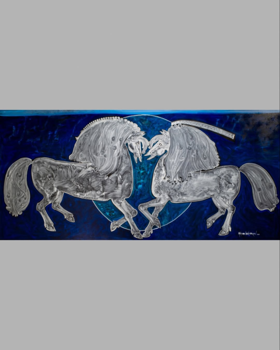 Süleyman Saim Tekcan - “İsimsiz” 140x300cm Yağlı Boya