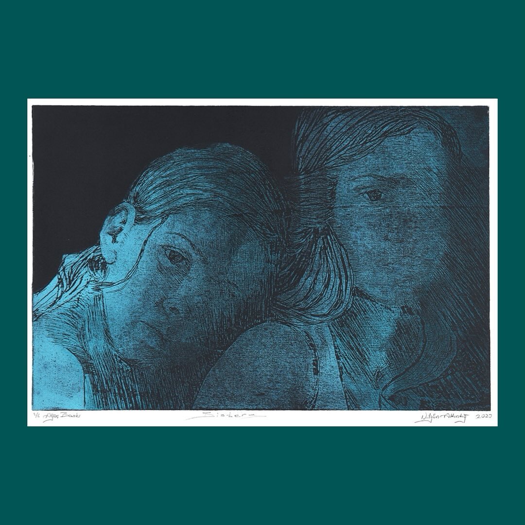 Nilgün Altıntığ Kız Kardeşler 2023 40x60cm Ağaç Baskı