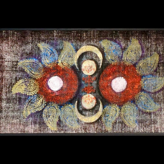 Ritüel 272 x 64cm El dokuma halı üzerine karışık teknik.