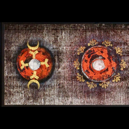 Ritüel 272 x 64cm El dokuma halı üzerine karışık teknik.