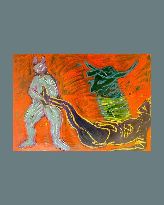 Suat Arıkan - Midas’ın Kulakları - 47,5 x 68,5 cm - 2023 Yağlı Boya